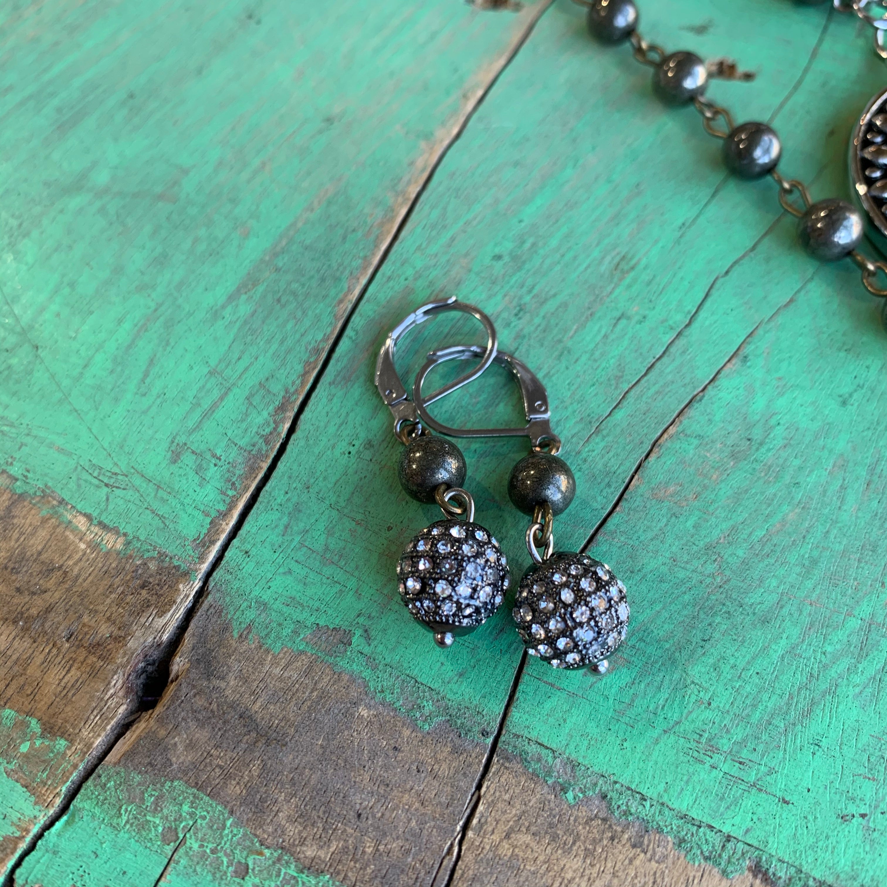 Long Pyrite OLG Necklace and Earrings