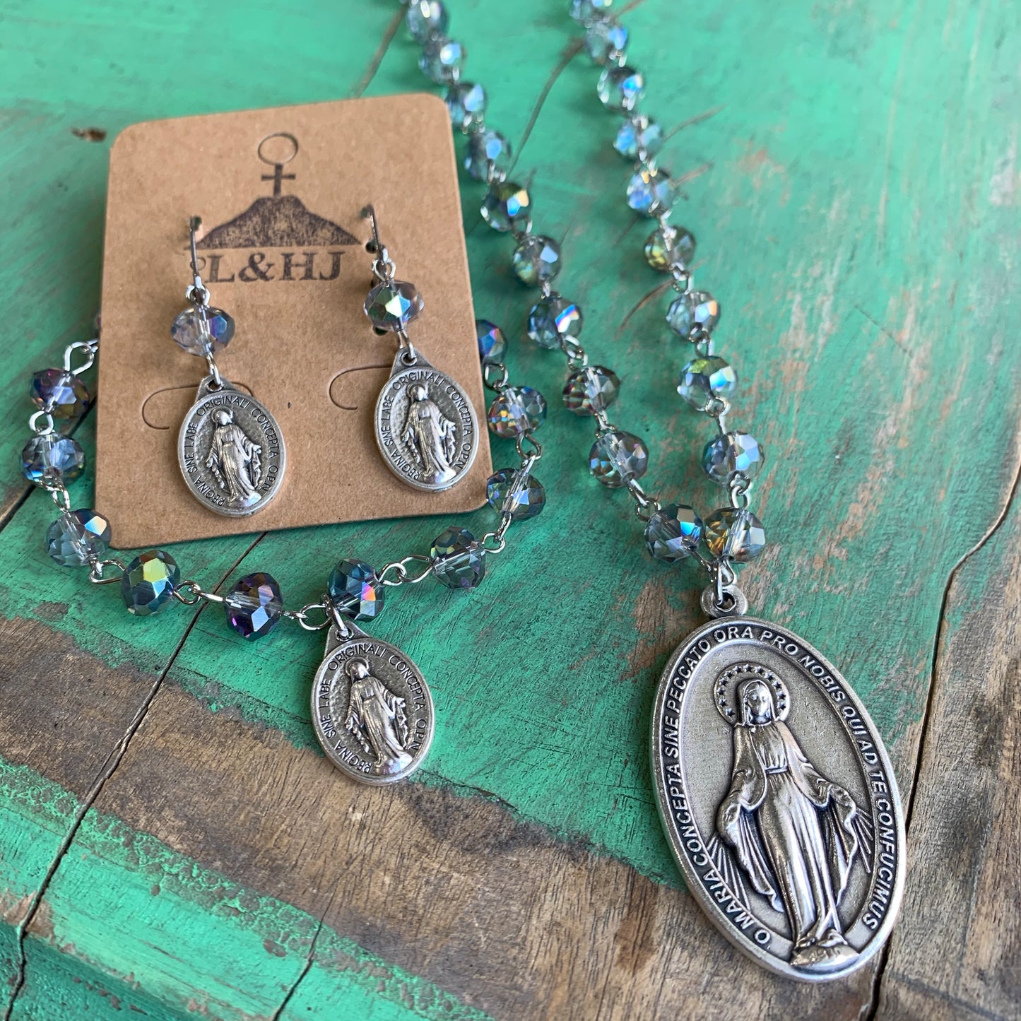 Iridescent Miraculous Medal Set