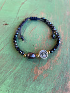 Navy Miraculous Medal Adjustable Bracelet
