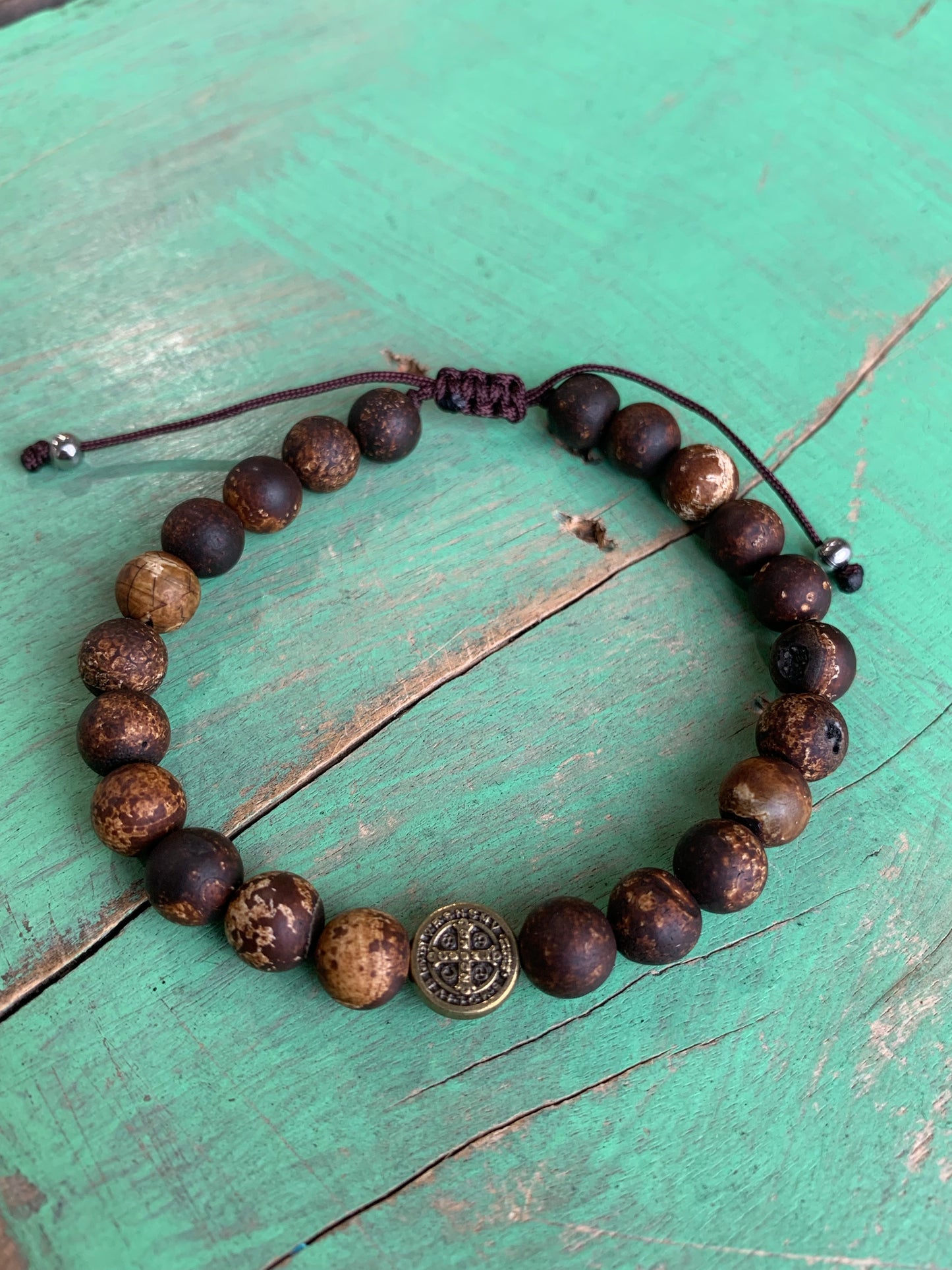 Bronze St Benedict Adjustable Bracelet