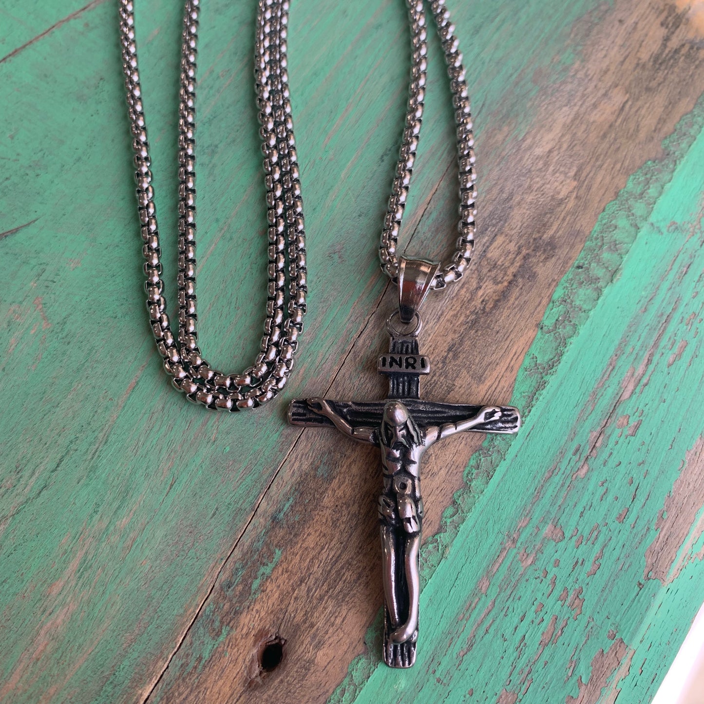 Gold or Silver Stainless Steel Crucifix Necklace