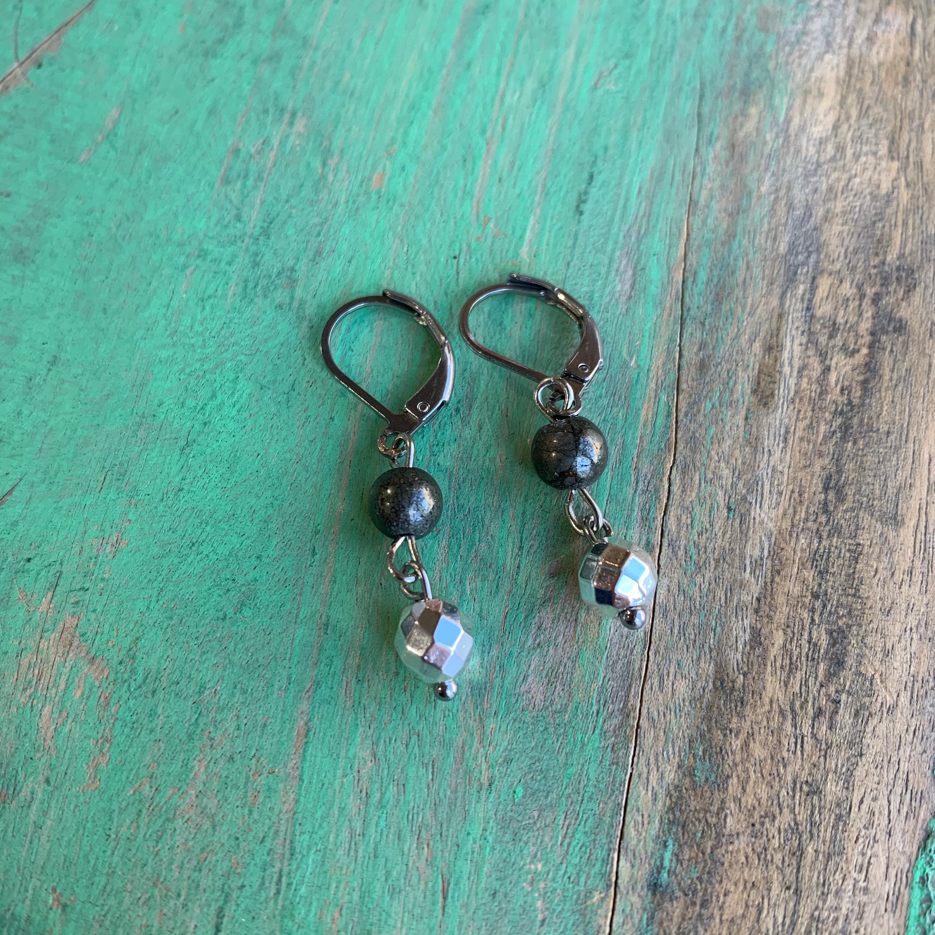 Pyrite St Benedict Clasp Necklace and Earrings