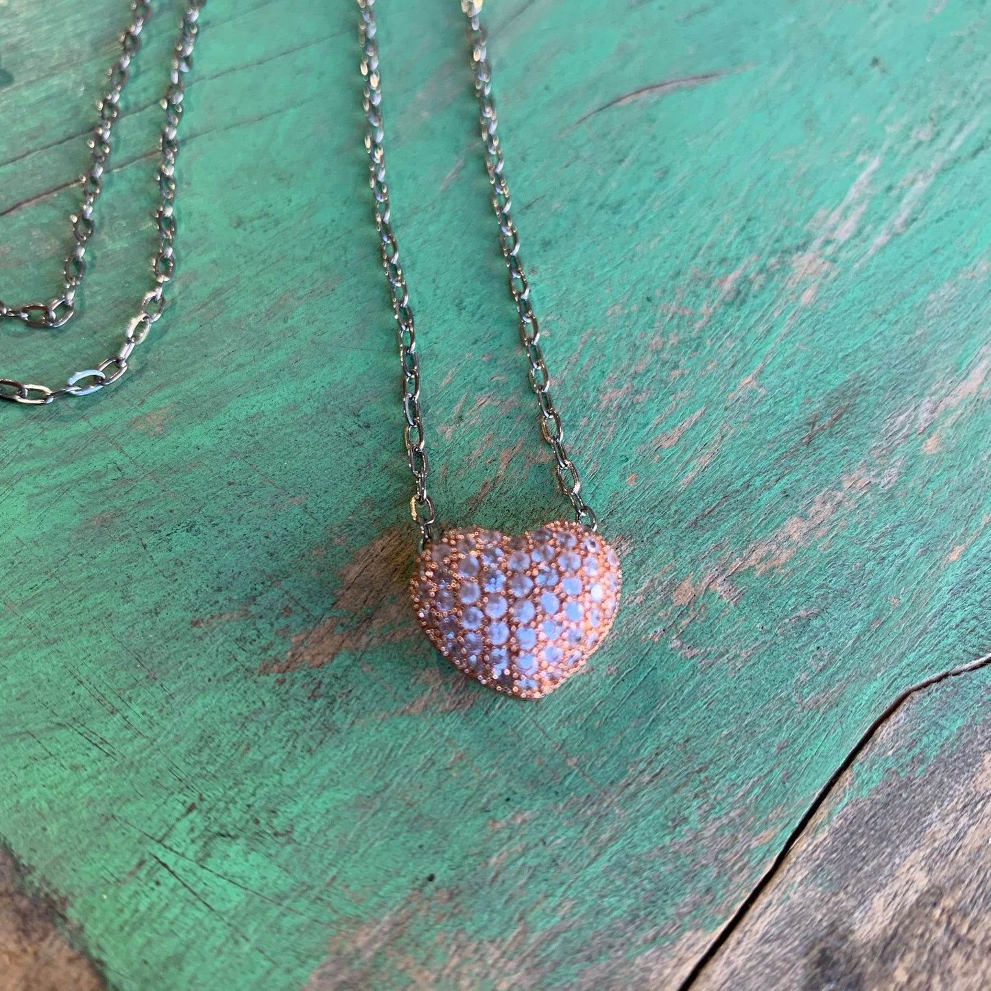Cubic Zirconia Heart Necklace