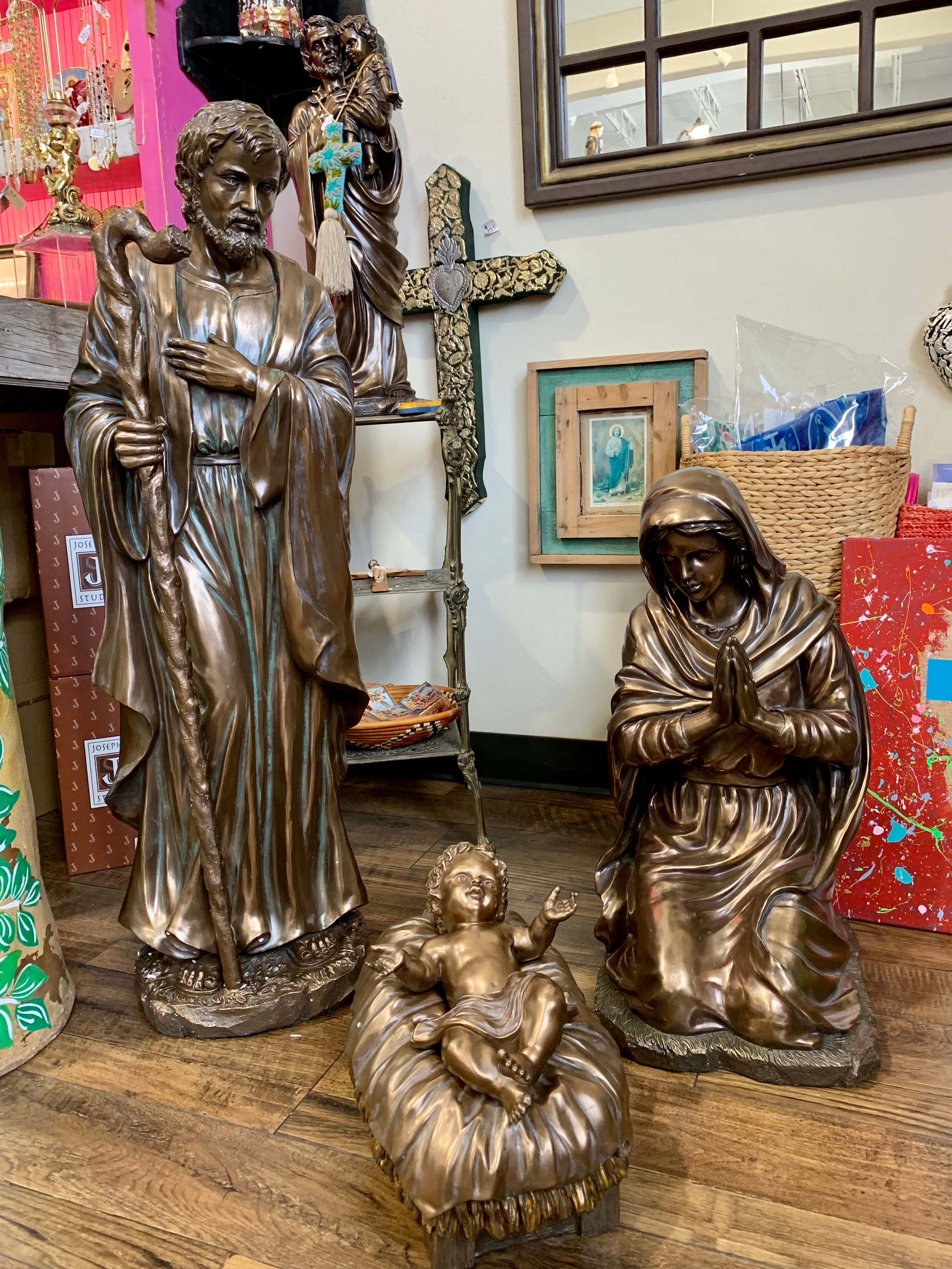 Bronze Finish Holy Family Set