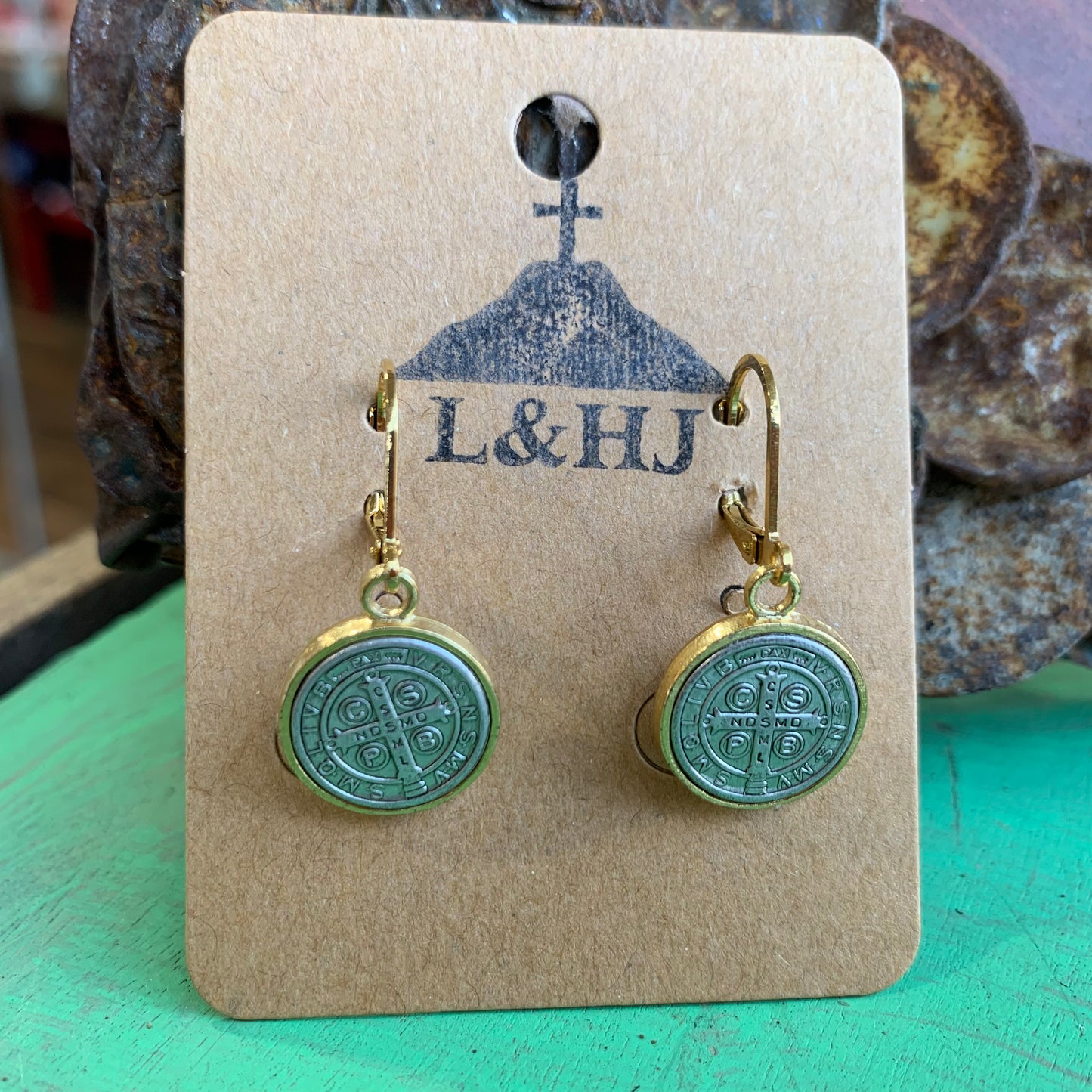 Two Toned St Benedict Earrings