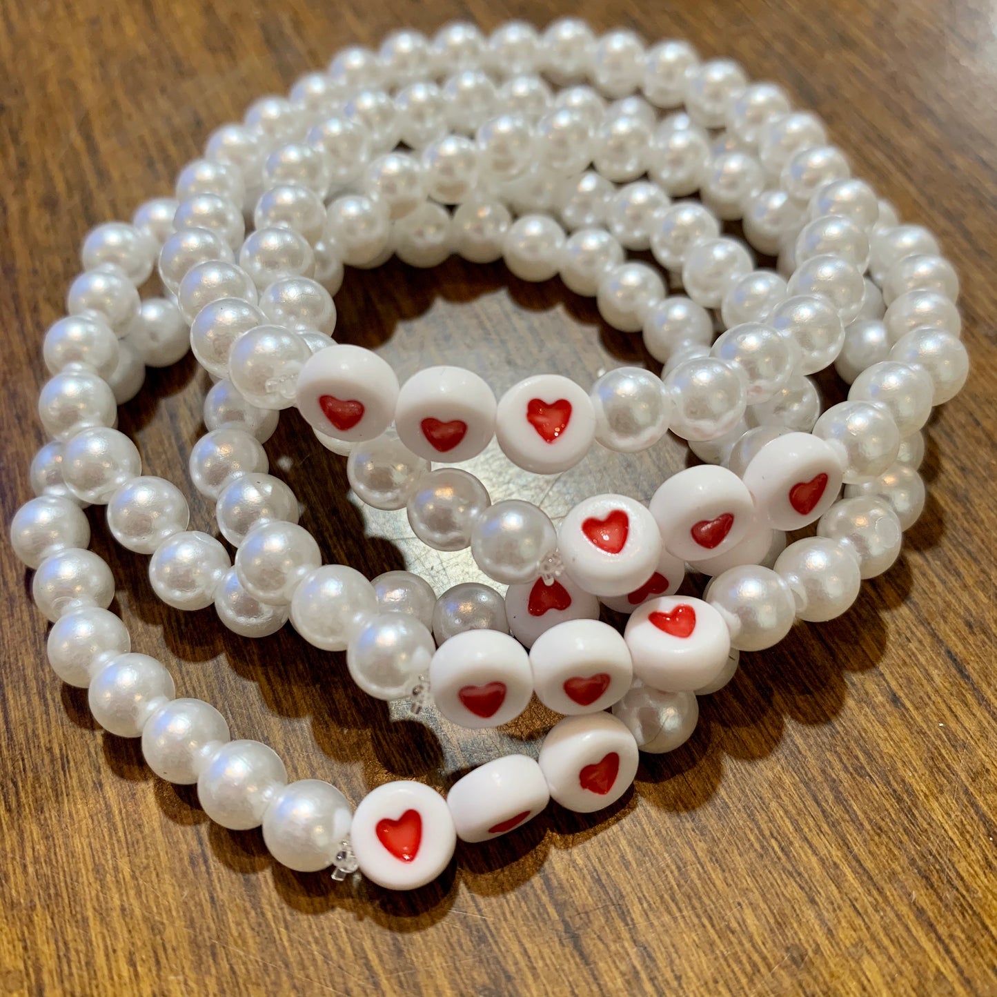 Girl Pearl and Heart Bracelet