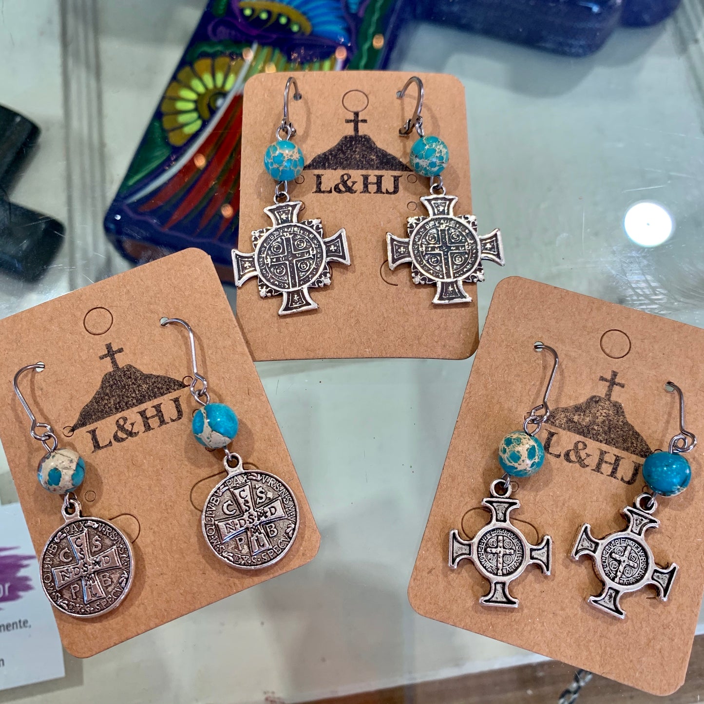 Aqua and Silver Earrings