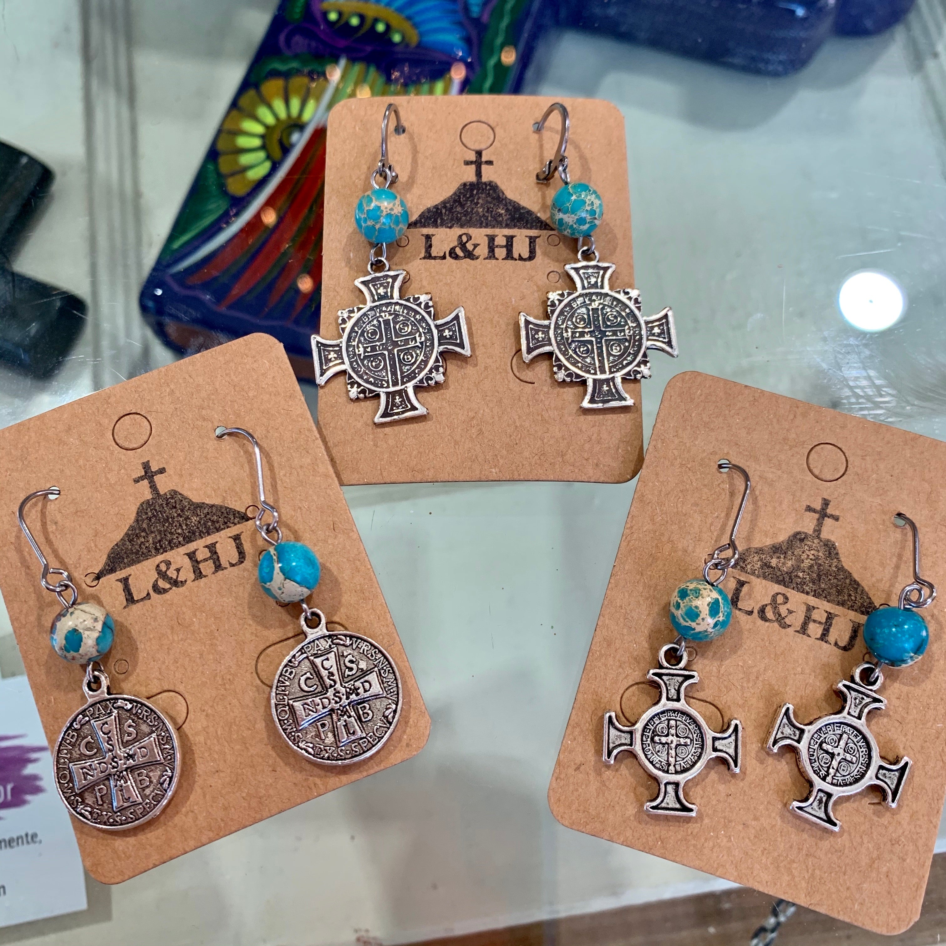 Aqua and Silver Earrings