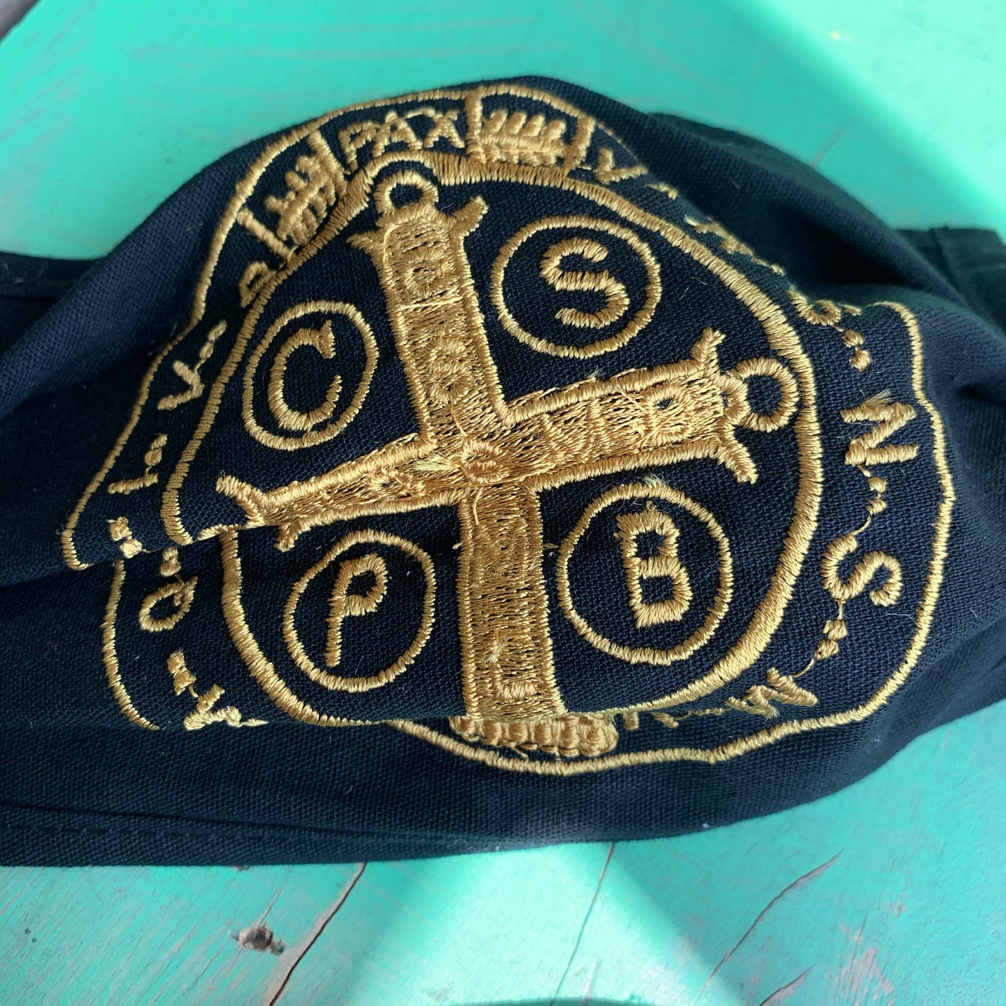 Embroidered St Benedict Mask