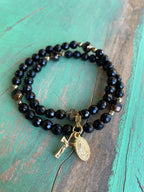 Rosary Wrap Bracelet with Gold Accents