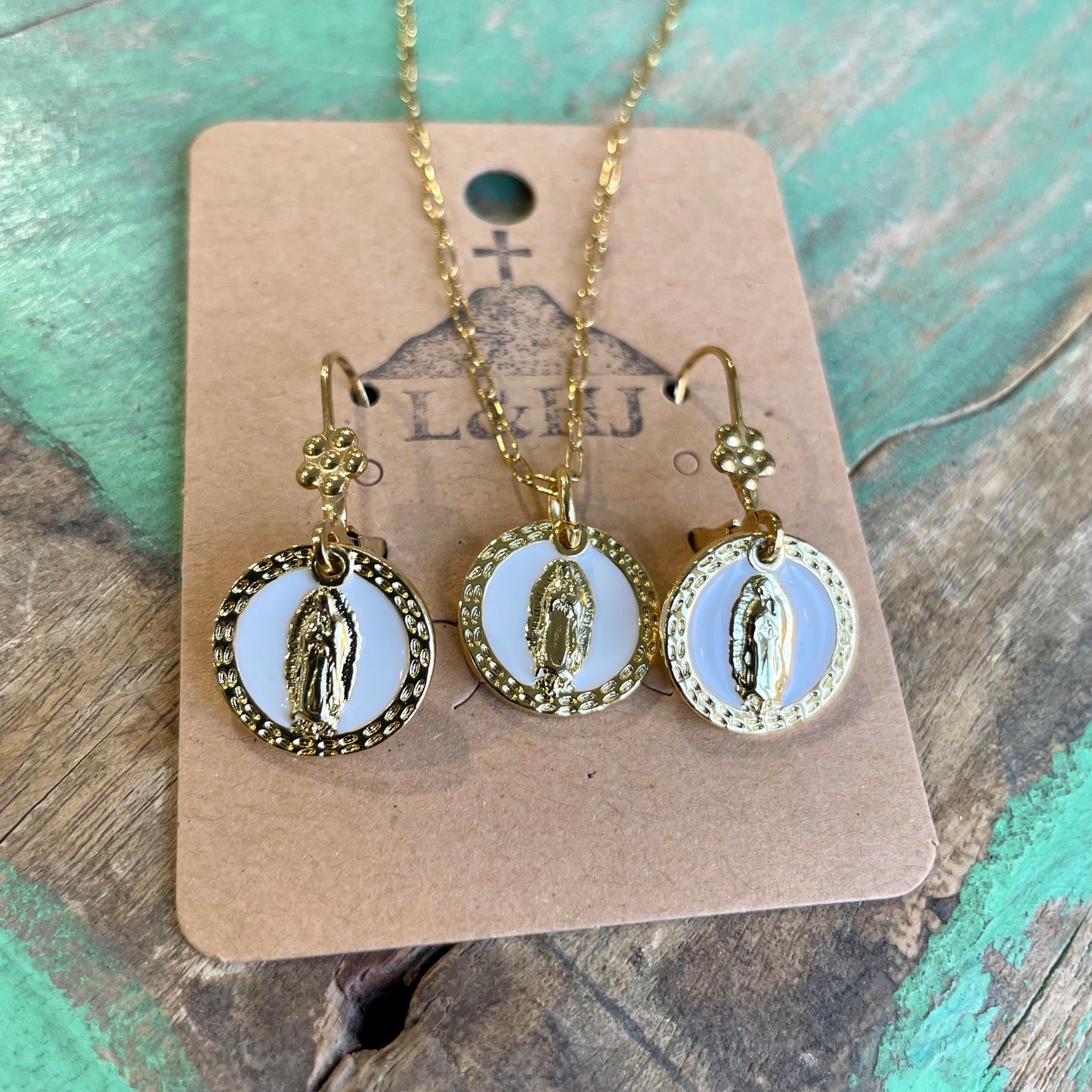 White OLG Necklace and Earrings