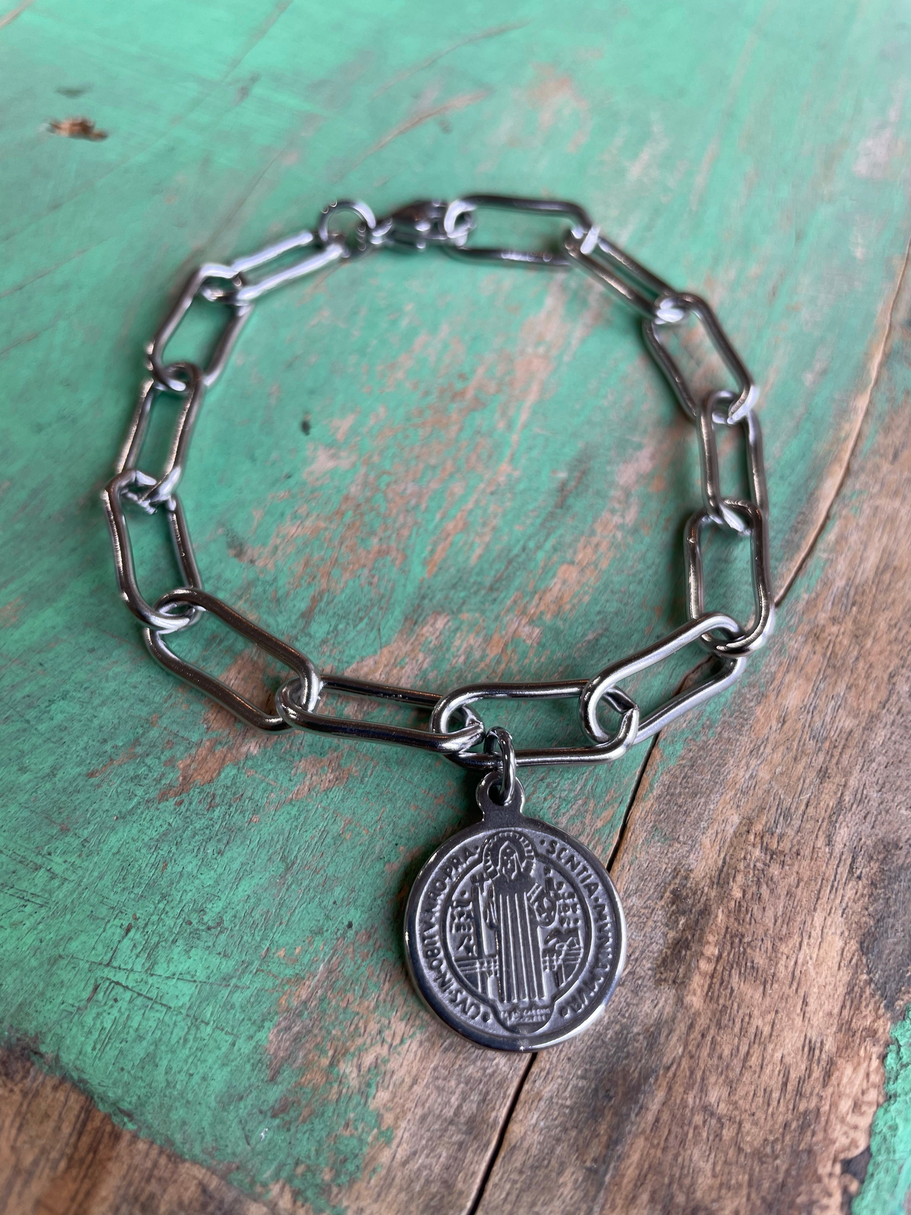 Silver Paper Clip St Benedict Big Link