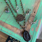 Long Pyrite OLG Necklace and Earrings