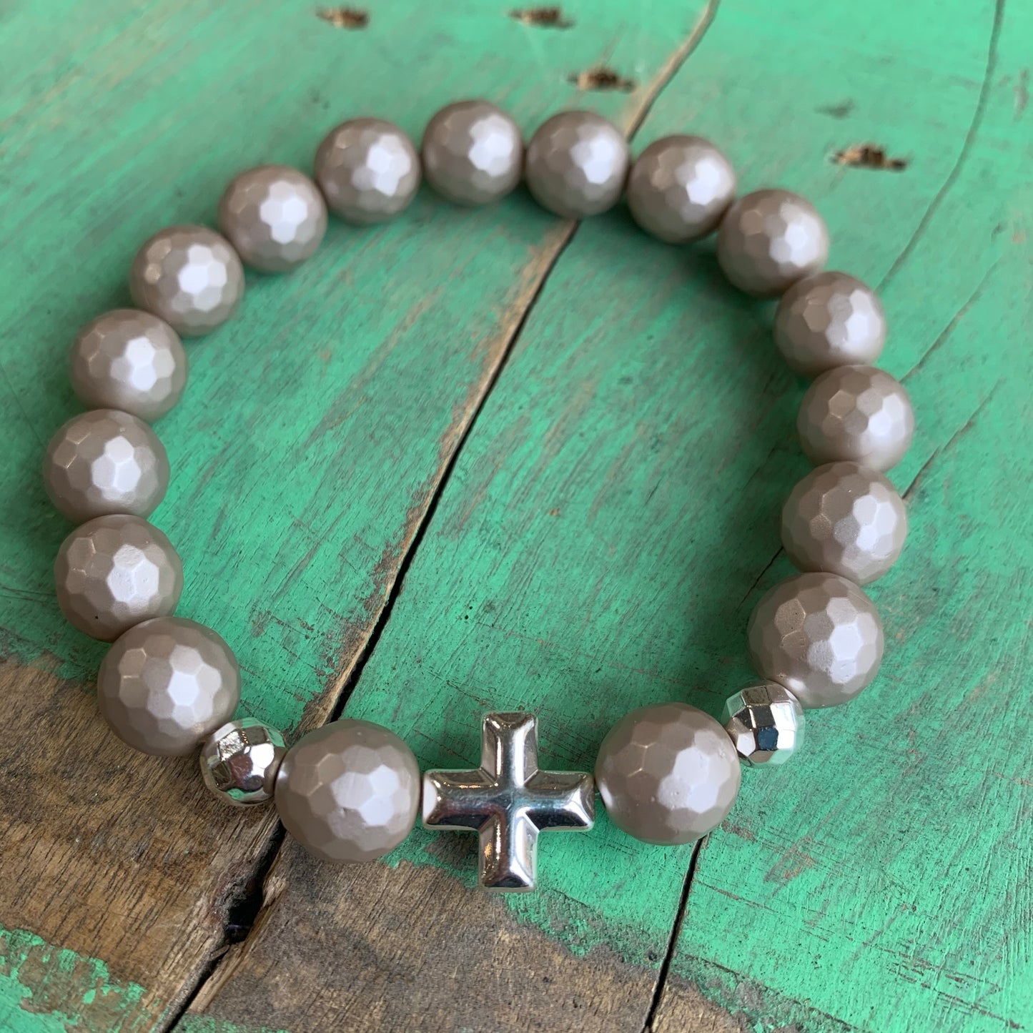 Taupe another of Pearl Bracelet and Earrings