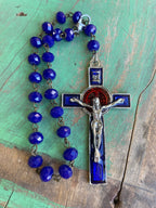 St Benedict Enamel Crucifix Car Blessings