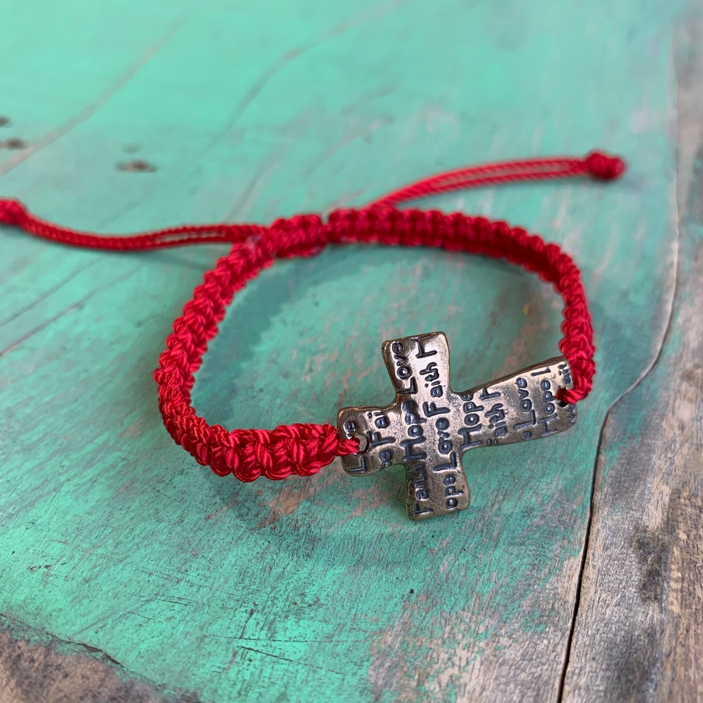 Faith Hope Love Adjustable Cord Bracelet
