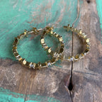 Big Hoop Cross CZ Gold Plated Earrings