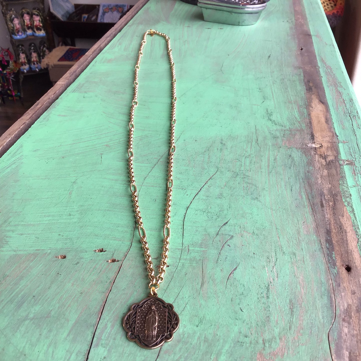Long Gold Faith Necklace