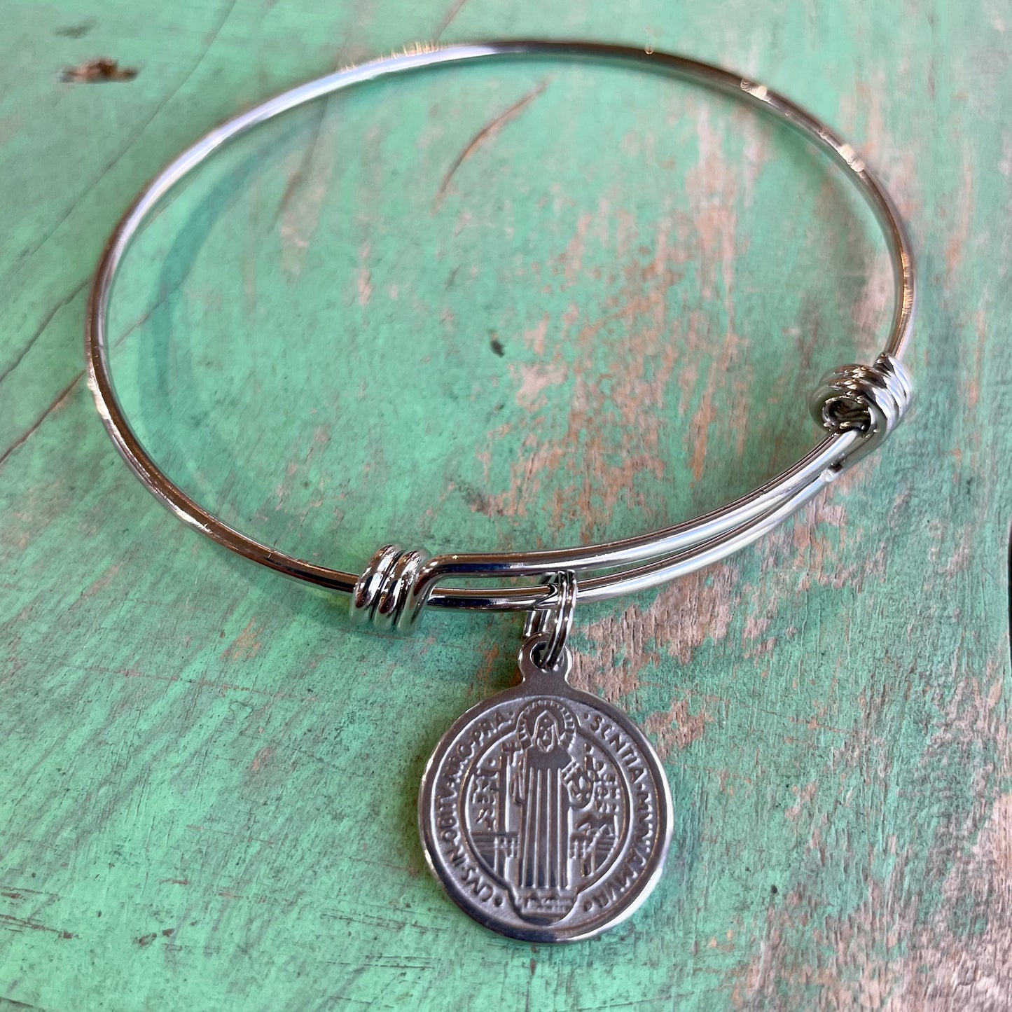 Silver St Benedict Long Necklace and Bangle