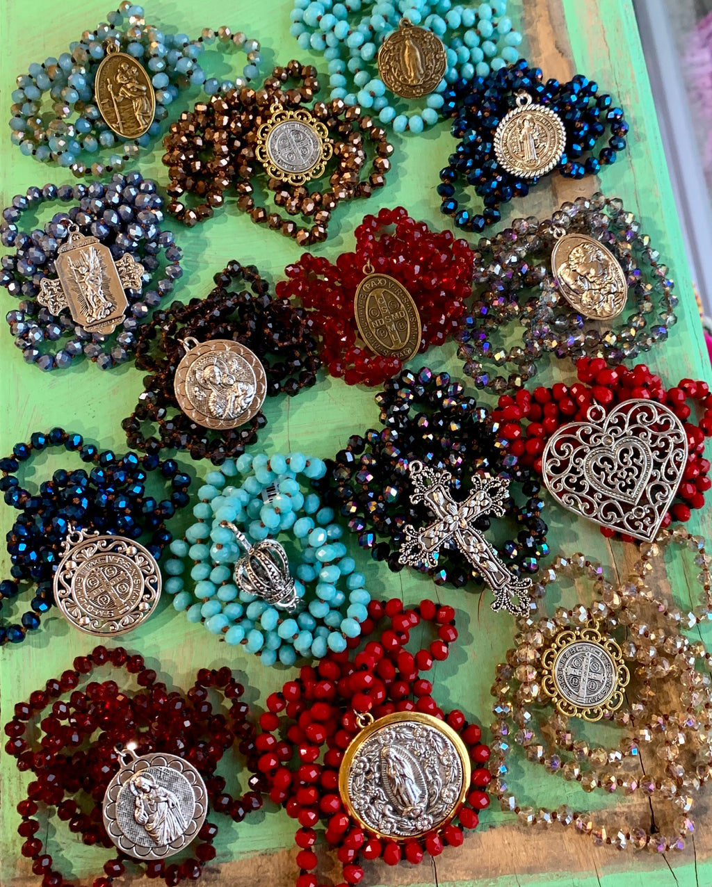 Long Crystal Faith Necklaces
