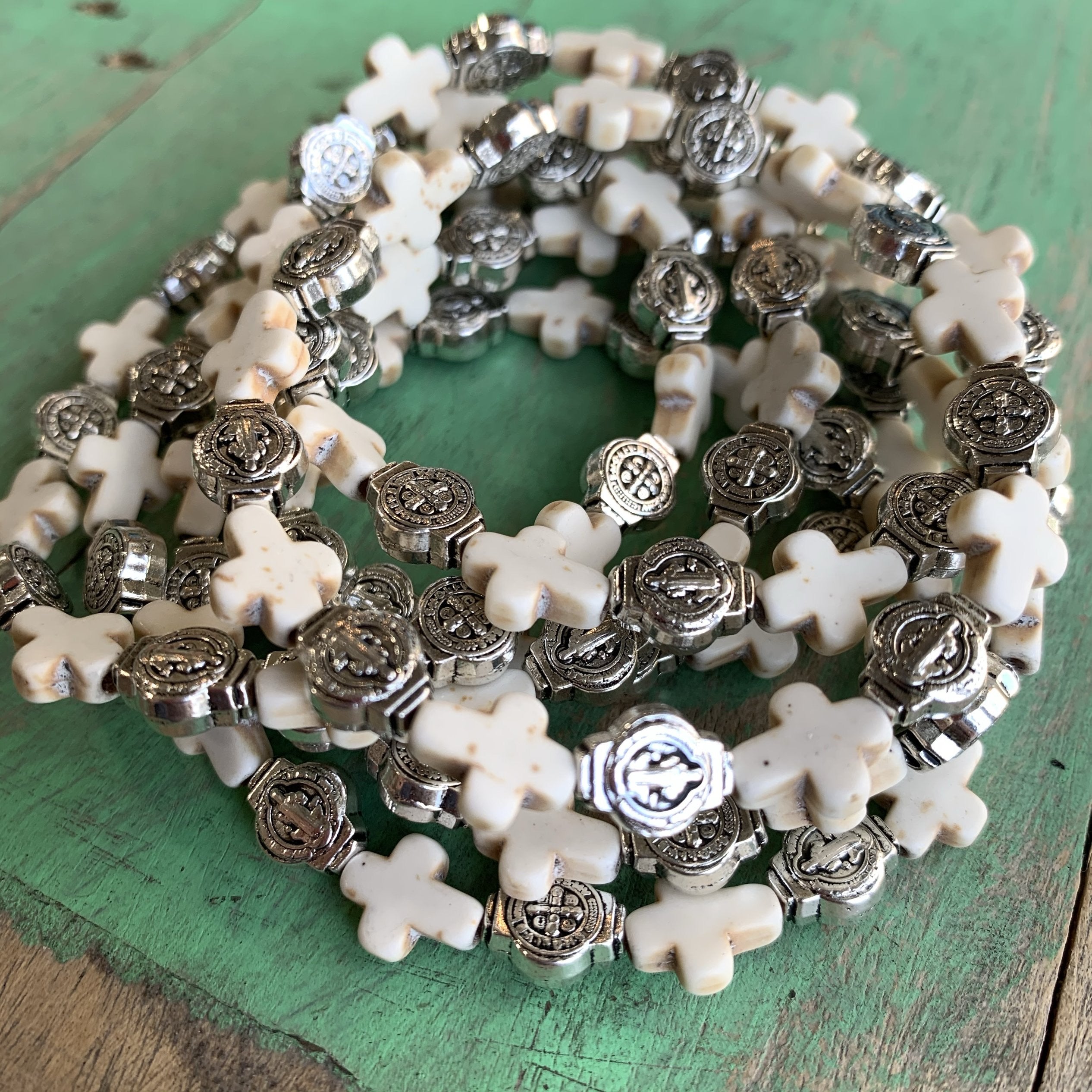 Cross Bead Blessings Bracelet