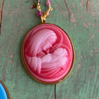 Pastel Madonna and Child Cameo