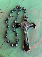 St Benedict Enamel Crucifix Car Blessings