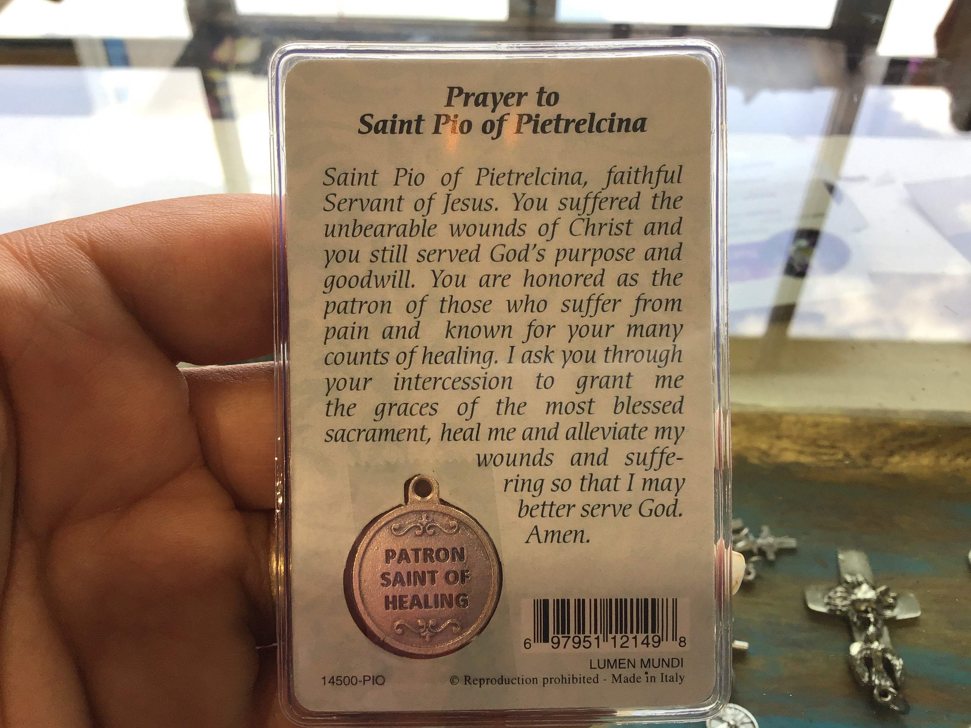 Healing Saints Prayer Cards with Medals
