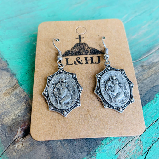 St Christopher Earrings