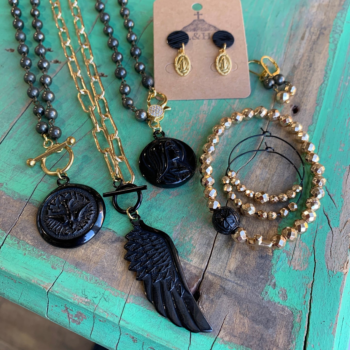 Angel Wing Necklace and Earrings