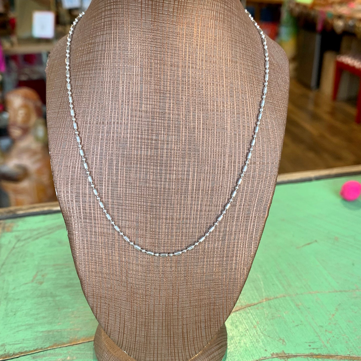 1+1 Beaded Sterling Silver Chain