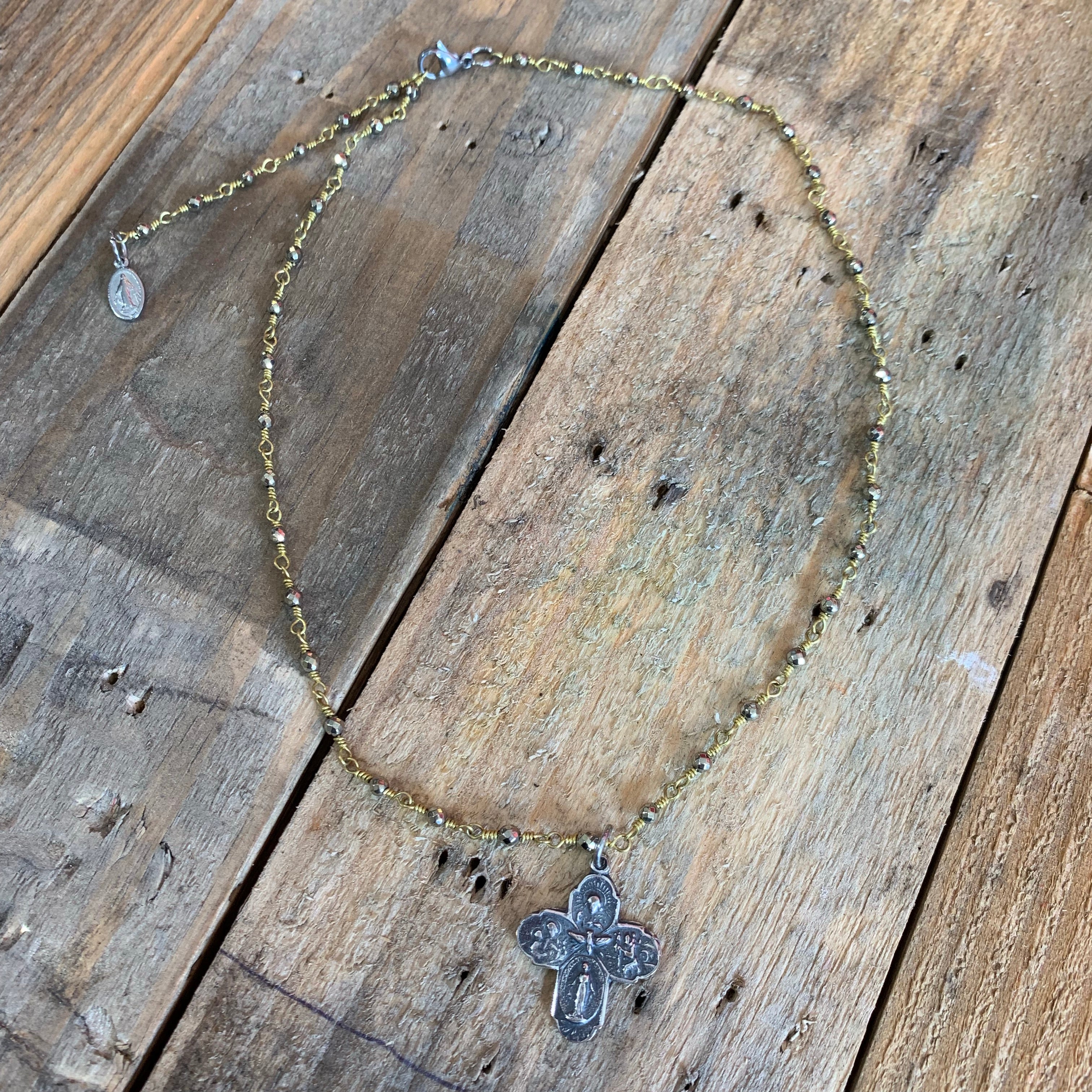 Two Toned Hematite Adjustable Faith Necklaces