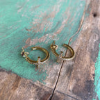 CZ Cross Hoop Earrings