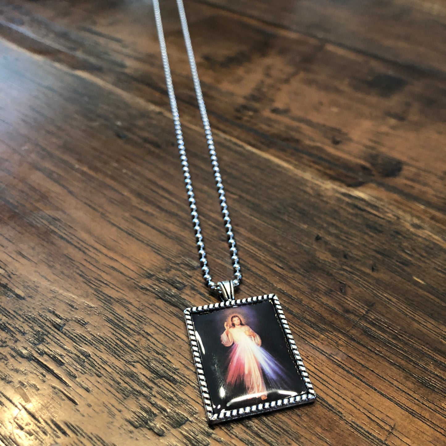 Divine Mercy Ball Chain Necklace