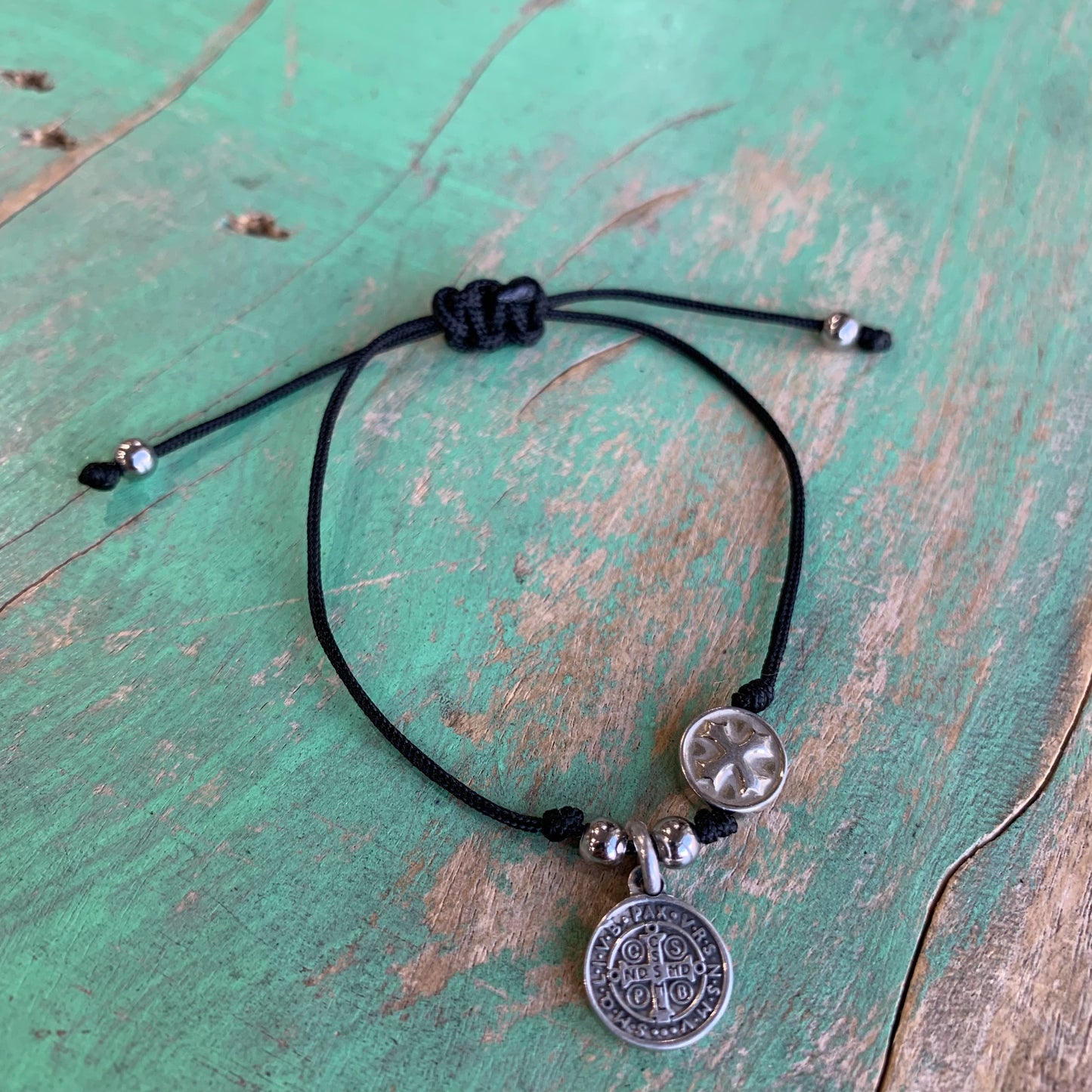 His and Hers Sterling Silver St Benedict Bracelets
