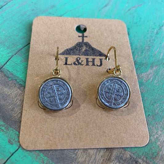 Two Toned St Benedict Earrings