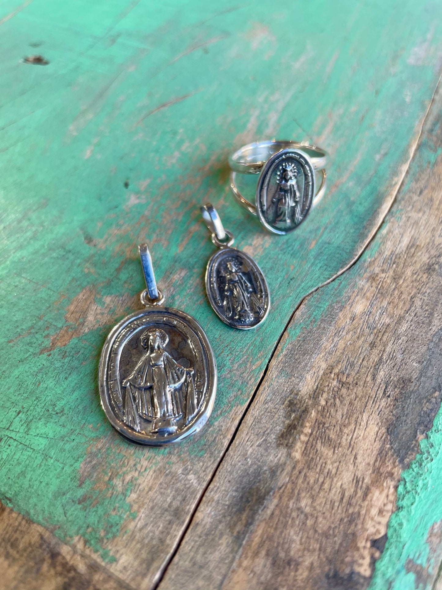 Miraculous Medal Sterling Silver Pieces