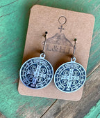 St Benedict Paper Clip Chain and Earrings