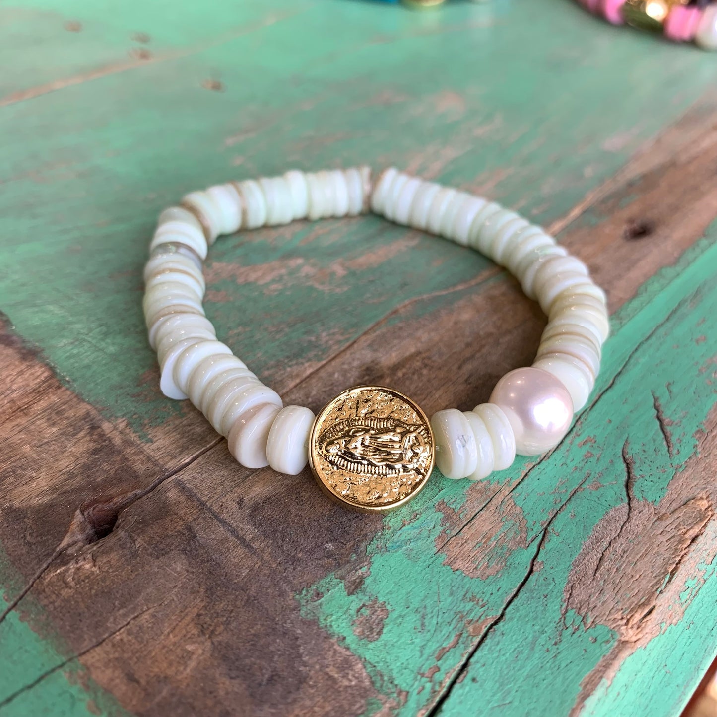 Heishi Shell and Pearl OLG Bracelet