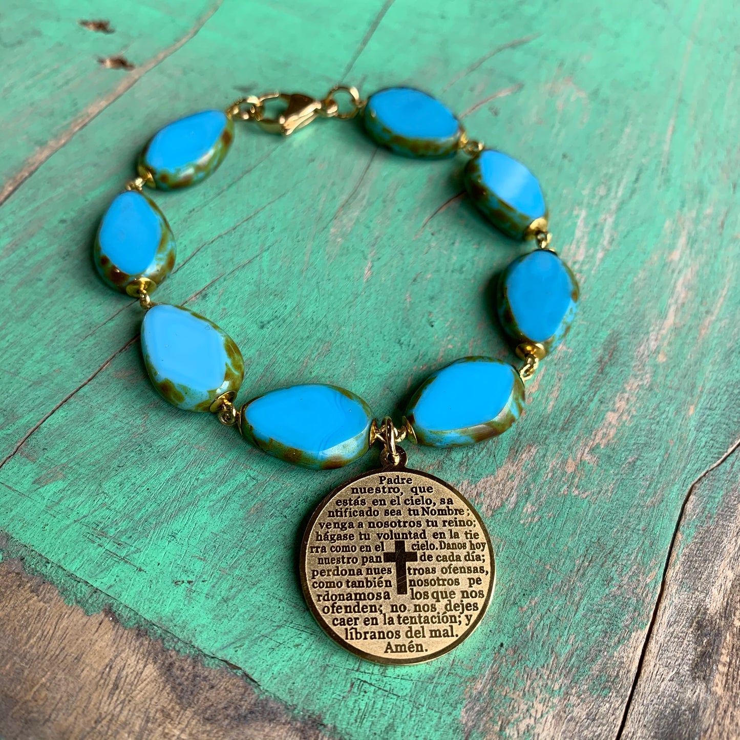 Turquoise and Gold Tree of Life Set