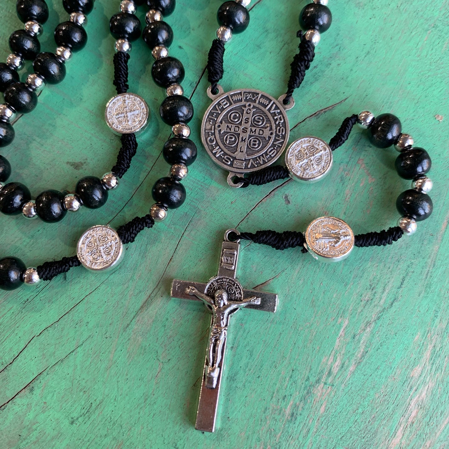 Black Cord St Benedict Rosary