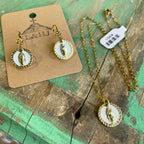 White OLG Necklace and Earrings