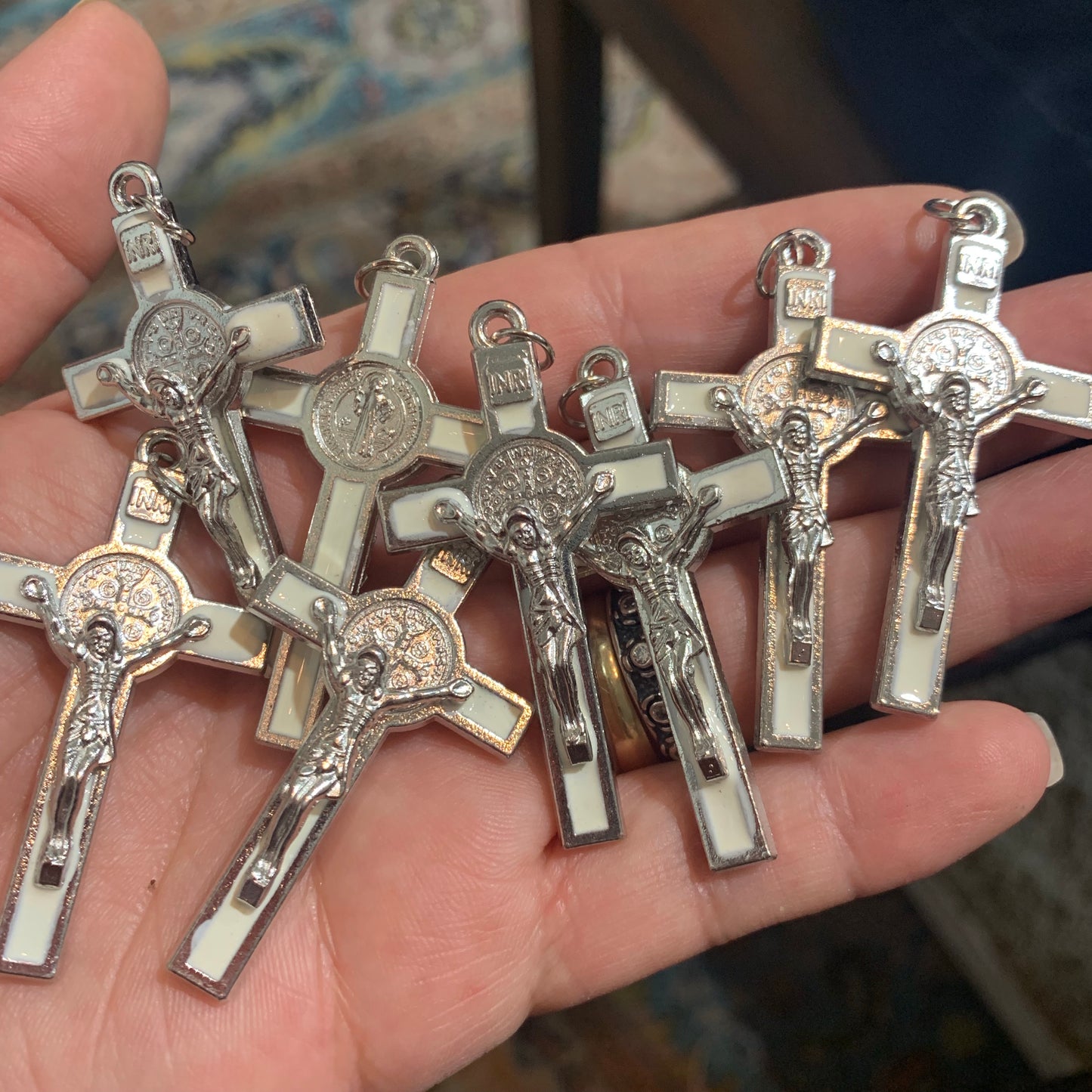 2” Enamel St Benedict Metal Crucifix