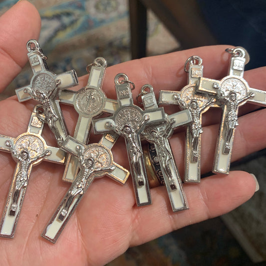 2” Enamel St Benedict Metal Crucifix