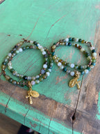 Rosary Wrap Bracelet with Gold Accents