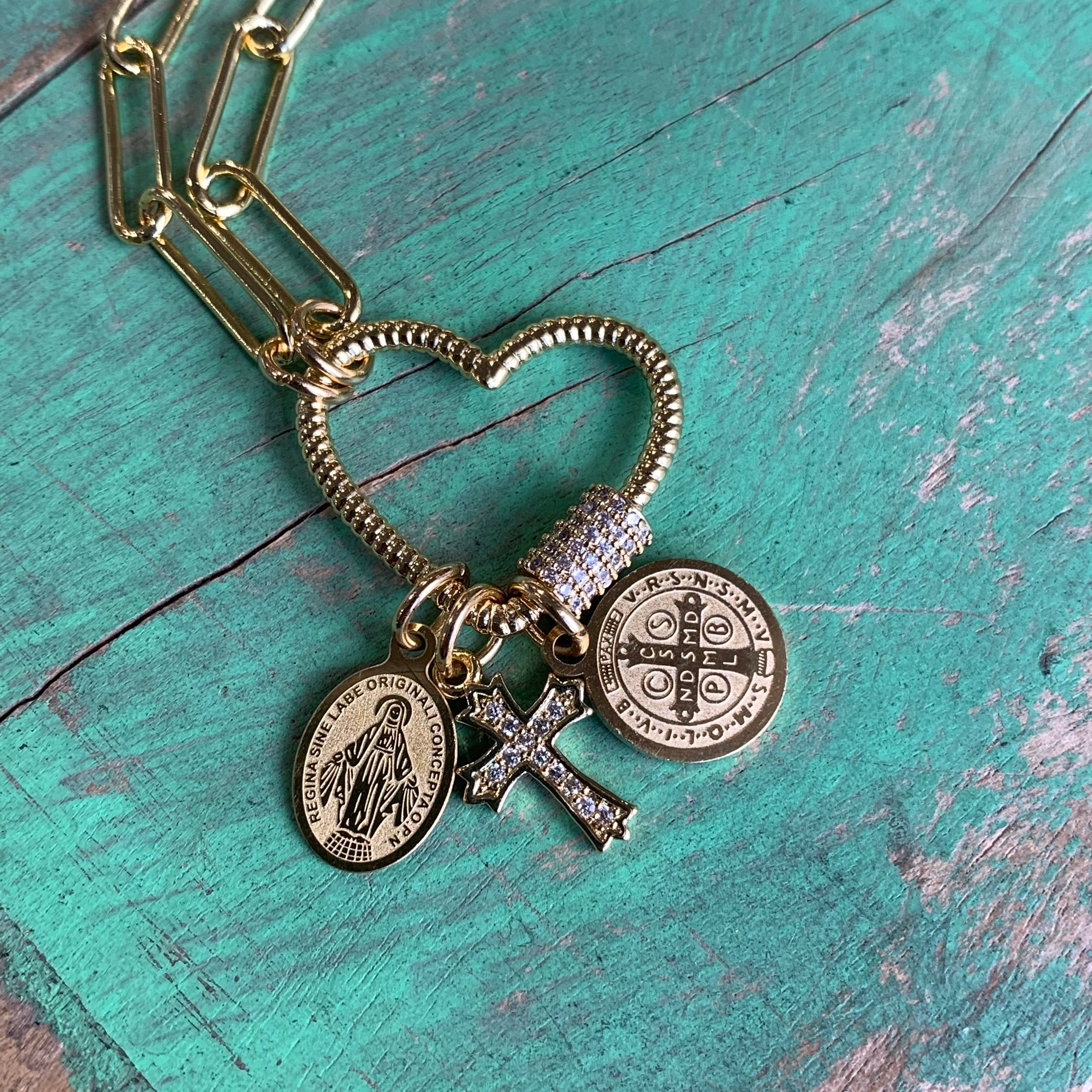 Heart of Faith Paperclip Chain Necklace