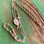 Sterling Silver Rosary Inspired Necklace