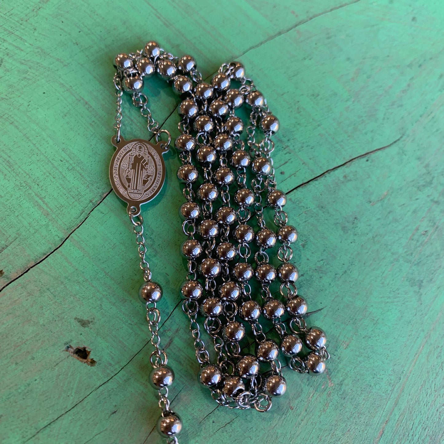 Stainless Steel St Benedict Rosary