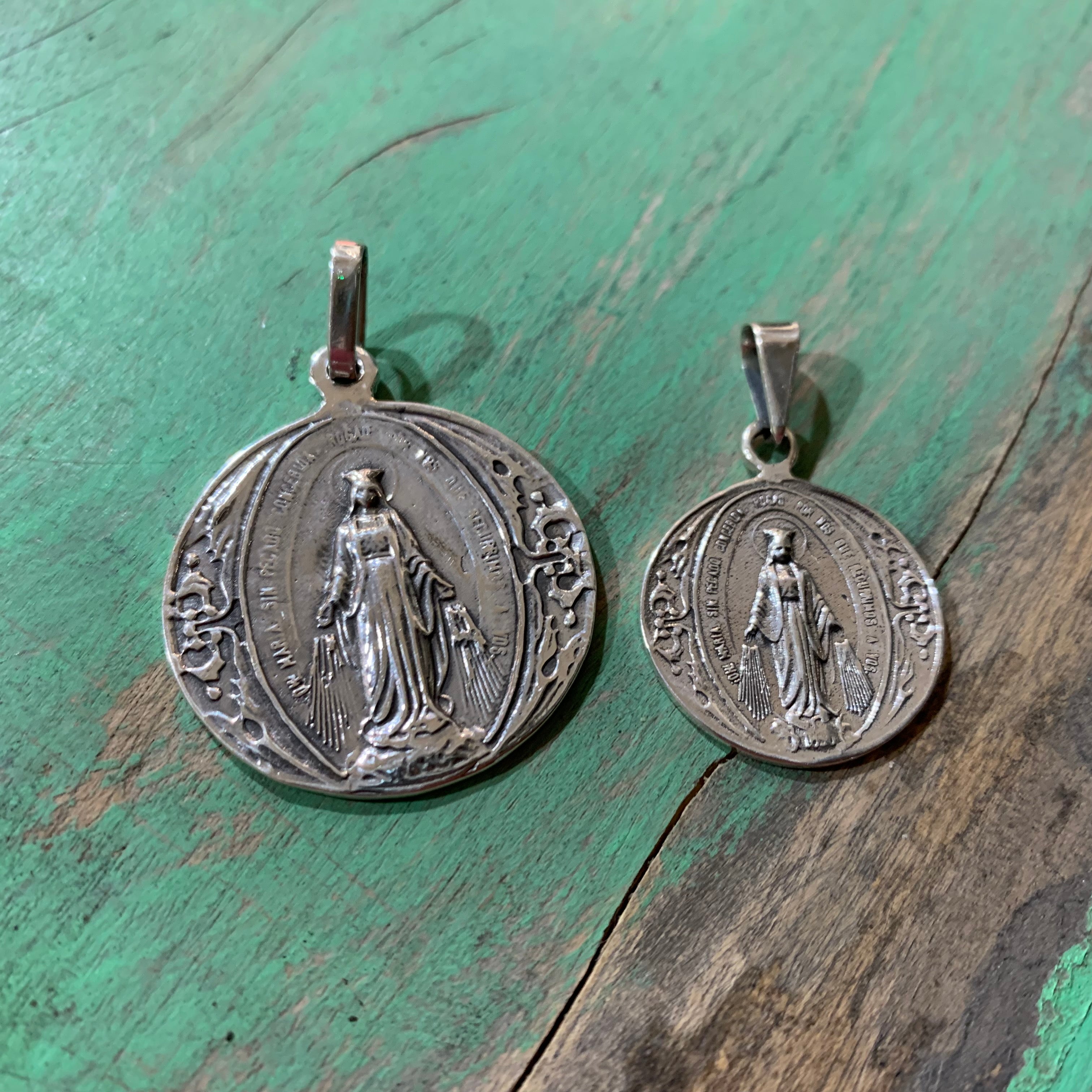 Round Miraculous Medal Sterling Silver