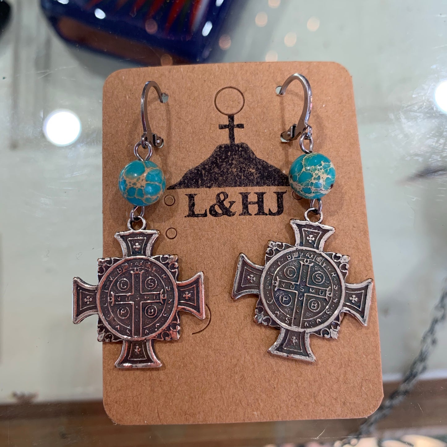 Aqua and Silver Earrings